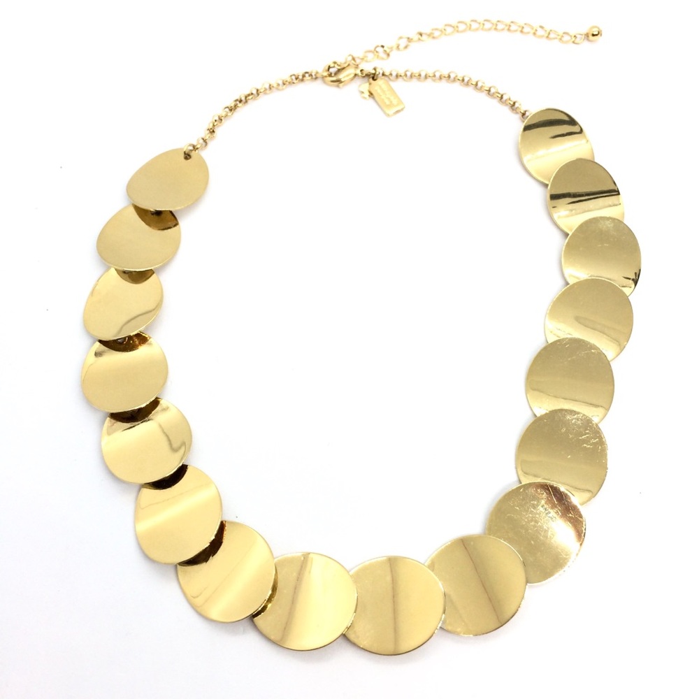 KATE SPADE GOLD TONE COINS NECKLACE COLLAR SHINY